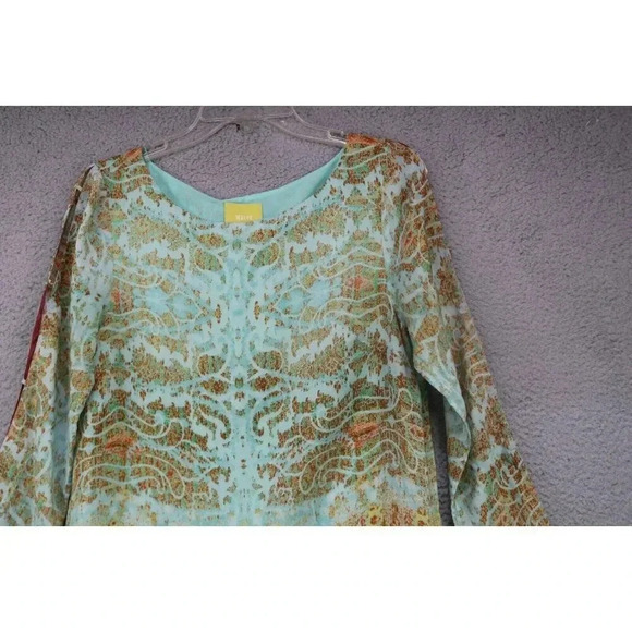 Maeve 100% Silk Ombre Shift Long Split Sleeve Dress-Small-Pockets-Lined - Picture 2 of 11